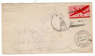 Wwii March 1943 Usn 8100 Cover Guadalcanal 18th Naval Construction Bn Censored