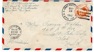 Wwii 1943 340th Bomb Group Apo 785 Libya Censored 9th Air Force B - 25