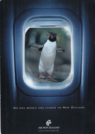 Air Zealand Rockhopper Penguin Airline - Issue Advertising Postcard