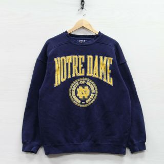 Vintage Notre Dame Fighting Irish Sweatshirt Crewneck Large Navy Blue 90s Ncaa