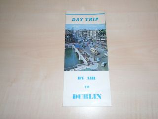 1965 Isle Of Man To Dublin Day Trips By Hibernian Airlines Advertising Brochure