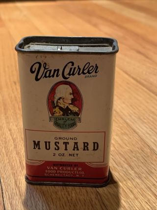 Vintage Van Curler Full Spice Tin - Ground Mustard