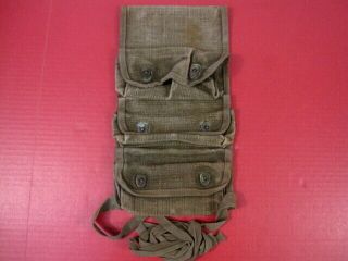 Post - Wwii Us Style 3 - Pocket Od Canvas Grenade Carrier Pouch -