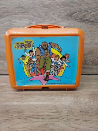Vintage 1984 Mr.  T Aladdin Brand Plastic Lunch Box With Thermos - Made In Usa