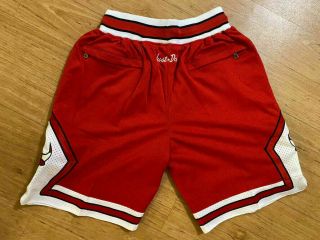 Mens Chicago Bulls Just Don Summer League Basketball Stitched Shorts Vintage Red