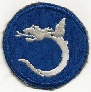 Ex/rare Orig Wwii " 130th Inf Div " Patch - Fully Embroidered White Cotton Thread