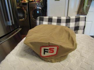 Vintage Fs Farm Service Soft Cover Hat Employee Salesmen Driver 1950 - 1960s