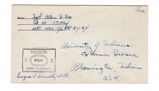 Wwii 97th Infantry Division Cover Apo 445 Censored