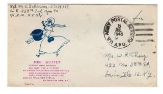 Wwii 1945 90th Infantry Division Cover Czechoslovakia Apo 90 Censored