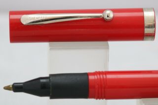Vintage (c1990) Sheaffer No Nonsense Ballpoint Pen,  Red With Chrome Trim