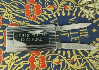 Vintage Ford Motor Co.  Promo Money Clip Knife Imperial Best Year To Go Ford Look