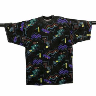 Deadstock Vintage 90’s Bison Crazy Abstract Fresh Prince Pattern T - Shirt Xl