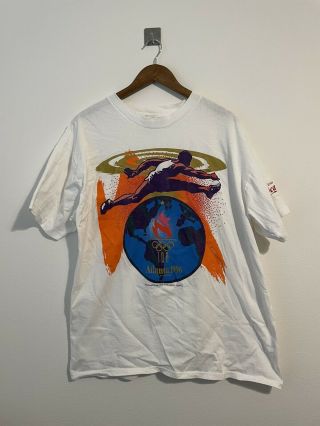 Atlanta 1996 Olympics Coke Promo Vintage T Shirt Single Stitch