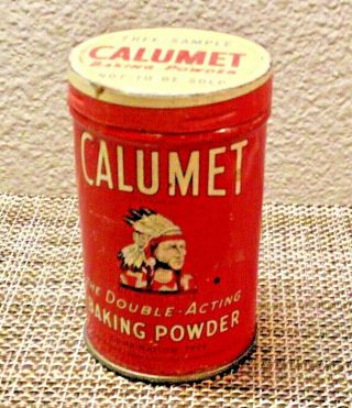 Vintage Calumet Baking Powder Tin Can Sample 4 Oz Size