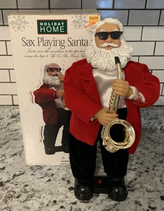 Holiday Time Saxophone Playing Santa Claus Animated Dancing Christmas