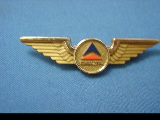 Vintage Delta Airlines Wings Lapel Or Hat Pin 2 - 5/8 " Wide By Stoffel Seals Usa