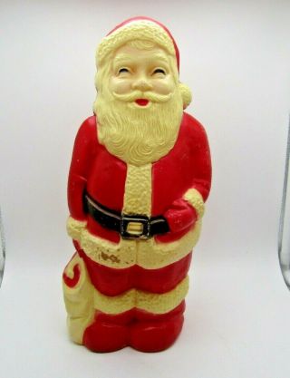 Vintage Union Products Santa Claus Plastic Blow Mold Christmas 13” 1960’s 1
