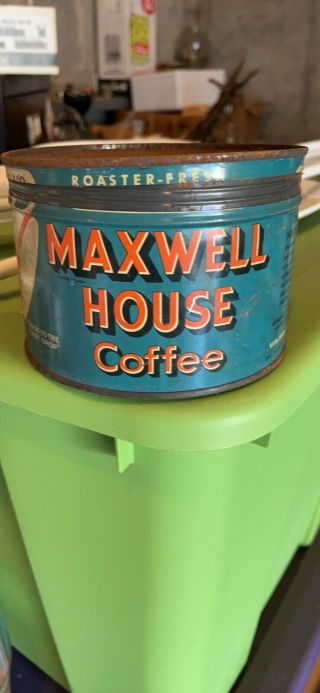 Vintage Maxwell House Drip Grind Coffee Tin Can 1 Lb