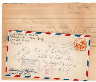 Wwii 1944 Apo 650 310th Bomb Group Cover,  Letter Corsica Italy Censored