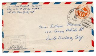 Wwii 1944 Apo 3 3rd Division Cover France Censored