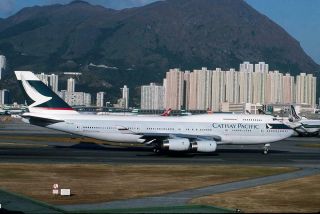 Cathay Pacific 747 200 Vr - Hot Yr 1994 Kai Tak H2260 35mm Aircraft Slide