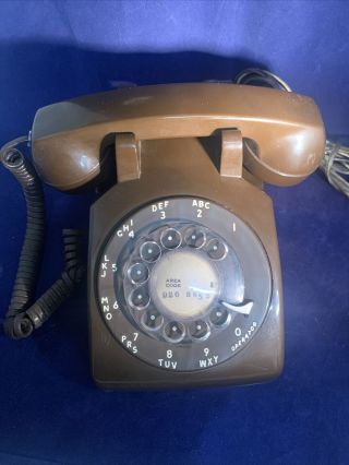 Vintage 1978 Rotary Dial Telephone Chocolate Brown Stromberg - Carlson