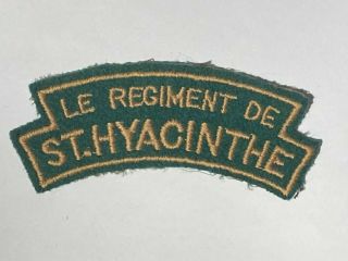 Ww2 Regiment De St.  Hyacinthe Shoulder Flash