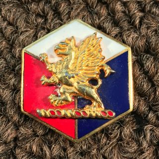Post Korean War Era 32nd Infantry Division Hq Di Dui Unit Crest C/b Mfr: Buerge