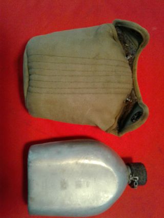 Wwii U.  S.  Army Canteen Dated 1945 With Cover