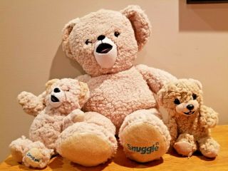 3 Authentic Stuffed Plush Snuggle Bears Fabric Softener Toy 16 ",  7 ",  2012 - 6 "