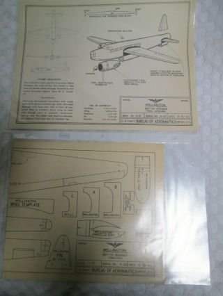Vtg 2 - 42 Wwii Recognition Id Aircraft A - 20 Templates & Plan Wellington British