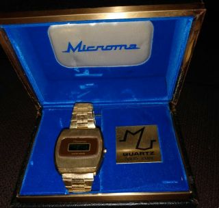 Vintage Microma Lcd Quartz Solid State Watch,  Not