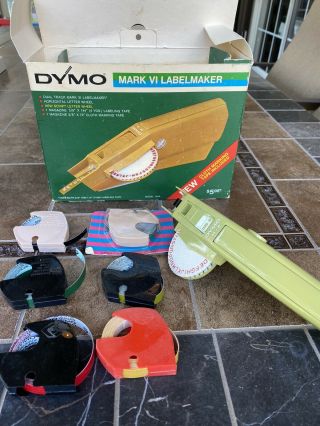 ✅vintage Dymo Mark Vi Label Maker Kit Complete