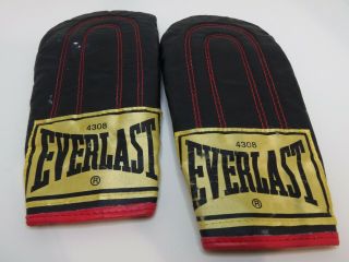 Vintage Everlast 4308 Weighted Leather Boxing Gloves/ Speed Bag