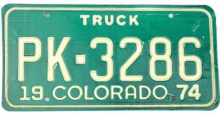 99 Cent 1974 Colorado Truck License Plate Pk - 3286