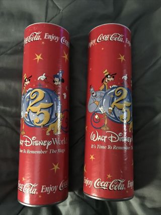 Walt Disney World 25th Anniversary Celebration Coca - Cola Bottles W/ Stock Photos