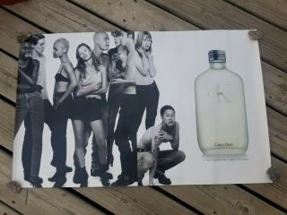 1994 Calvin Klein Ck One Unisex Cologne Poster Kate Moss 22 " X 35 "