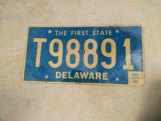 Delaware License Plate 8 - 10 Years Old The First State