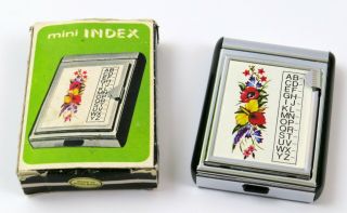 Vintage Pocket Index W/box,  Flip Top Address/phone Book Floral Design,  Old Stock