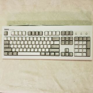 Vintage Dell Quietkey Computer Wired Keyboard Model Sk - 8000