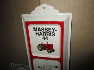 Massey - Harris - Model 44 - Pictures Old Tractor - Thermometer Sign - Made In Usa