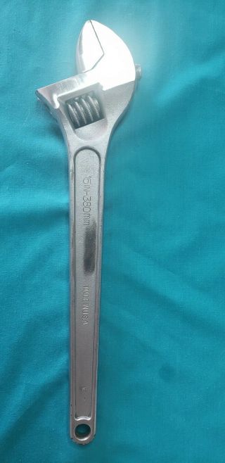 Vintage Western Forge Adjustable 15 Inch Steel Wrench Made In Usa