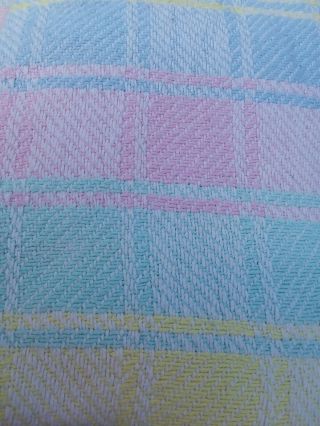 Beacon Wpl 1675 Vintage Pastel Plaid Woven Baby Blanket 100 Cotton 39 X 55 Usa