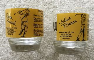 Vintage Golf Barware Wilson Advisory Staff Set Of 2 Glasses