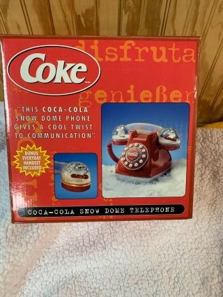 Coca - Cola Snow Dome Phone Vintage Desk Top Home Telephone Light Up Nos