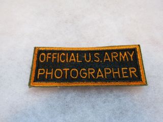 Wwii Us Army Official Us Army Photographer Patch Ltc Item
