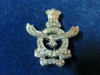 Orig Vintage Metal Indian Air Force Cap Badge " Iaf - Indian Air Force "