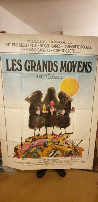 French Canadian Vintage Cinema Film Poster Les Grands Moyens 1976