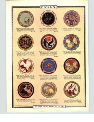 1929 Paper Ad 4 Pg Evans Hand Engraved Painted Enamel Campact Compacts
