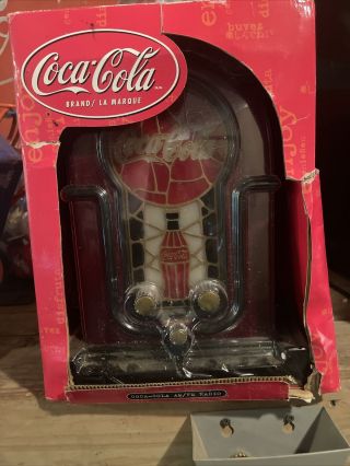 Vintage Coca - Cola Coke Am/fm Jukebox Radio Stained Glass Style
